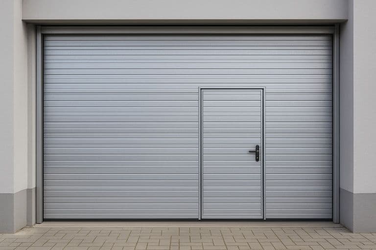 Συρόμενη γκαραζόπορτα με πόρτα