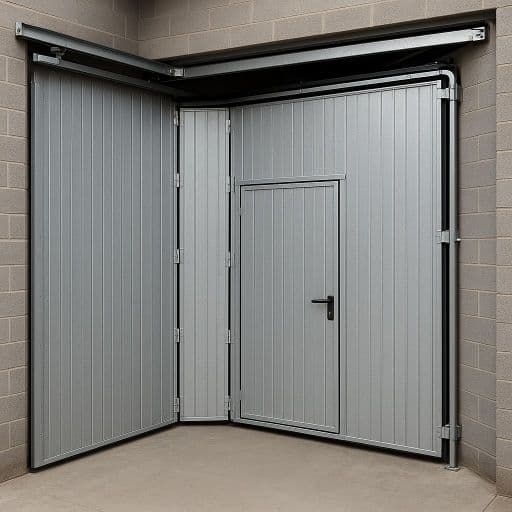 Συρόμενη γωνιακή γκαραζόπορτα